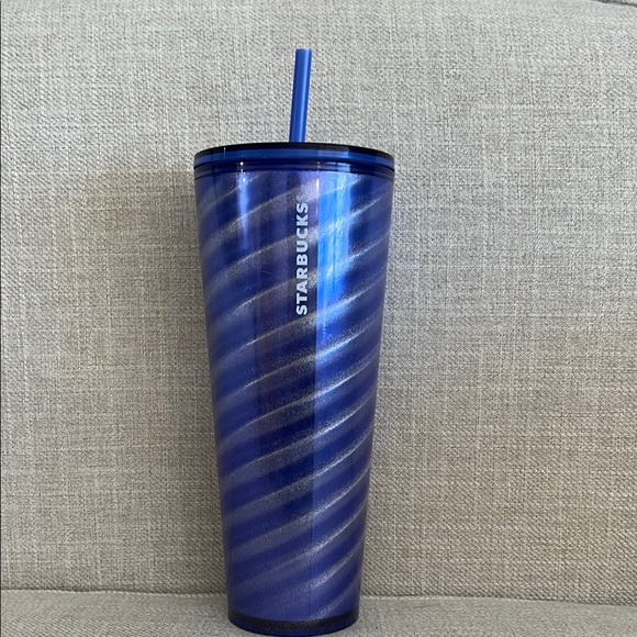 Starbucks Other - Starbucks Holiday 2023 Blue & Silver Swirl Shimmer Venti Cold Cup Tumbler 24oz